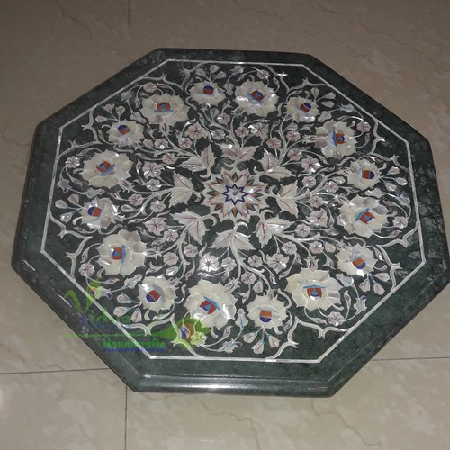 Green marble coffee table - 12",