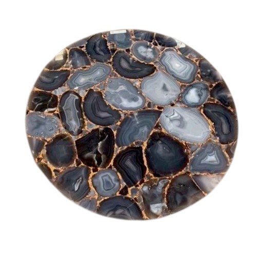 Natural agate stone round - natural,